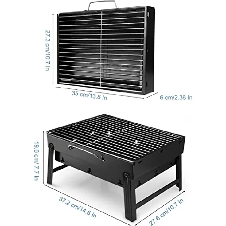 Uten Grill BBQ Portable Holzkohlegrills, Faltbare Grillwagen Outdoor Tischgrills Tragbar Picnikgrill – Bild 5