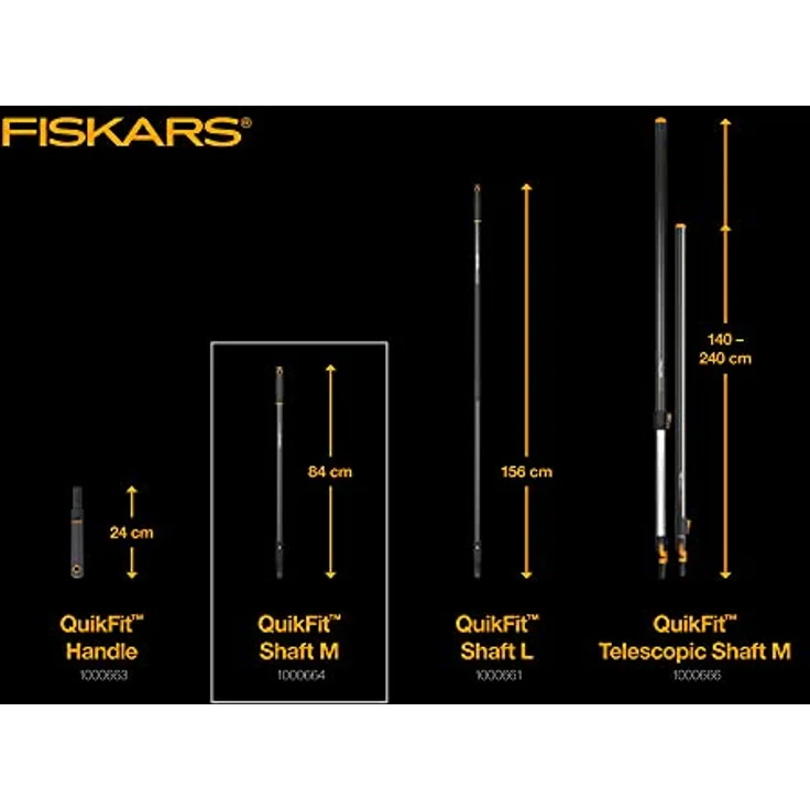 Fiskars Stiel Graphit für QuikFit Werkzeug-Köpfe, Länge: 84 cm, Aluminium, Schwarz-Orange, QuikFit, 1000664 - Preisvergleich – Bild 5