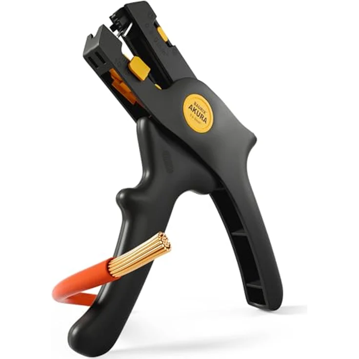 BAURIX® AKURA Abisolierzange automatisch, Abisolierwerkzeug mit integriertem Kabelschneider für Kabel 0,5–6 mm², ergonomisches Design, für Elektroinstallation und DIY – Bild 1