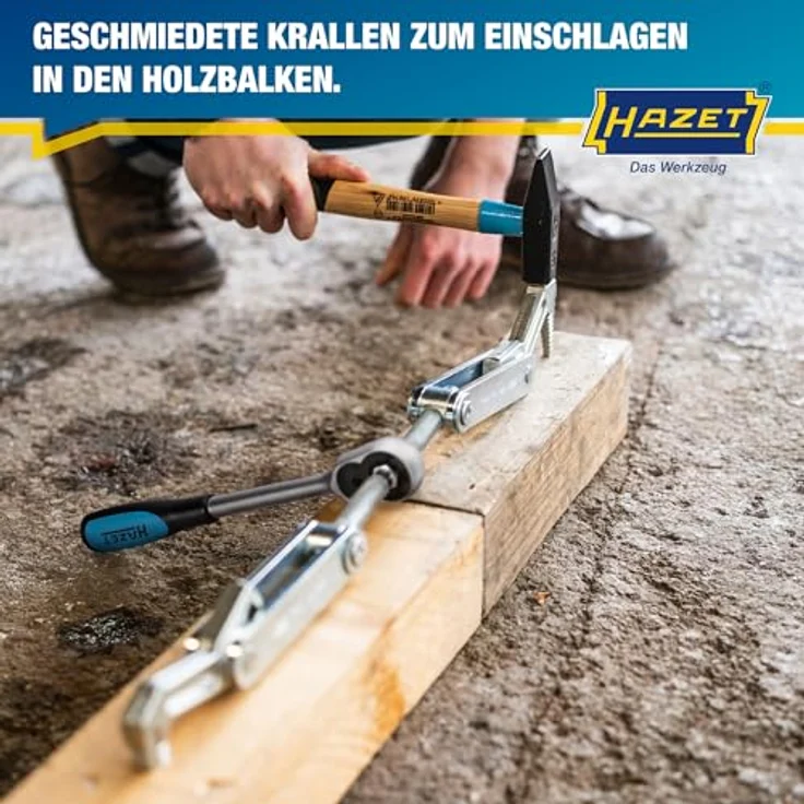 HAZET Balken-Zuggerät (gesenkgeschmiedete Zughaken, verzinkter Haken, verchromte Umschaltknarre) 1774-1 – Bild 4