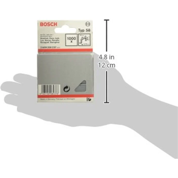 Bosch Accessories 2609200237 Feindrahtklammern Typ 58, 1000 Stück, Maße 12mm x 13mm, schmaler Rücken für unauffällige Befestigungen – Bild 5