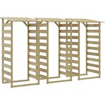 vidaXL 2X Kiefernholz Imprägniert Pergola mit Dach Unterstand Überdachung Kaminholzregal Brennholzregal Feuerholzregal Garten 100x90x200cm