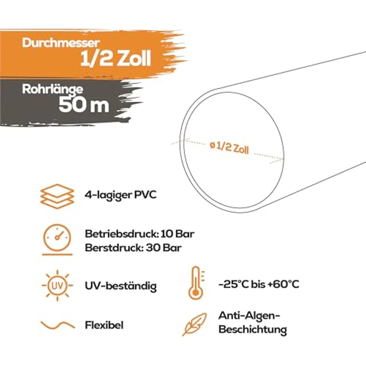 NYX Premium Gartenschlauch 1-2 50m – Bild 5