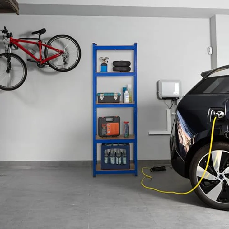 Relaxdays Schwerlastregal, HBT 180x60x30 cm, bis 500 kg, 5 Ebenen, zum Stecken, Stahl, blau - Preisvergleich – Bild 5