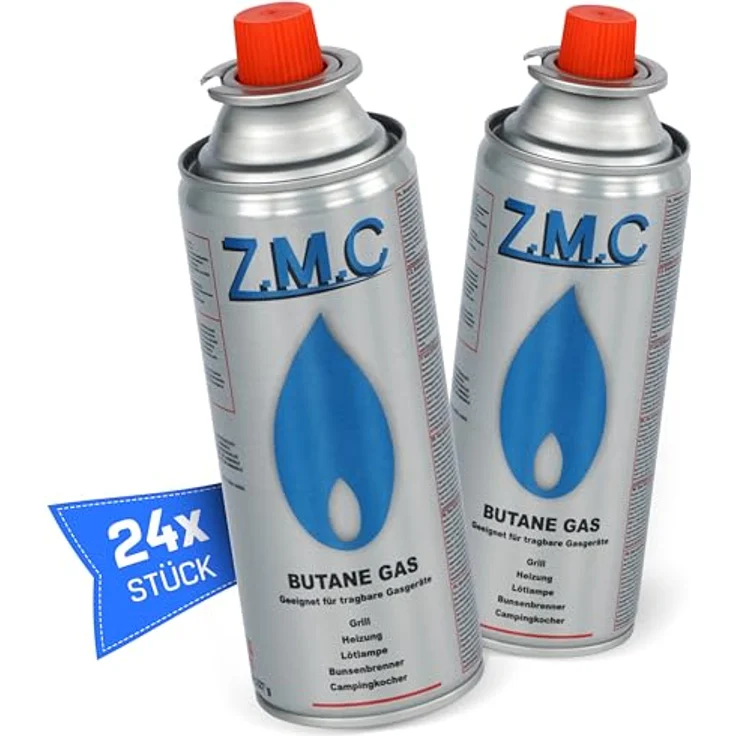 24 Kartuschen Butan Gas Kartusche Butangas Gaskartuschen Bunsenbrenner Campingkocher Gaskocher 227g Silber – Bild 2
