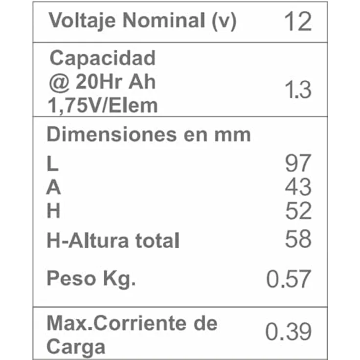 DSK 10322 – Akku Blei Acido 12 V 1,3 Ah, schwarz – Bild 3