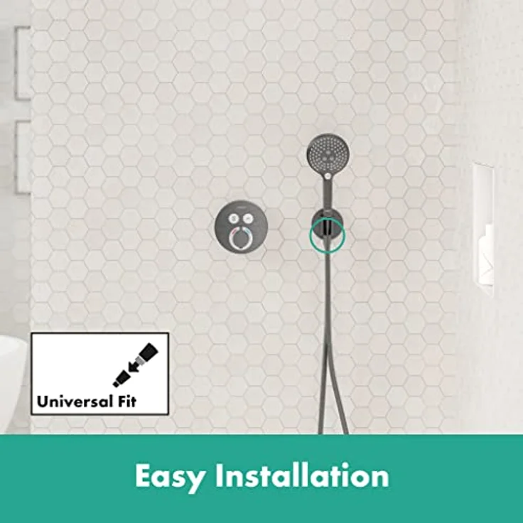 hansgrohe Wandanschluss mit Duschkopfhalterung FixFit S, Brushed Black Chrome – Bild 2