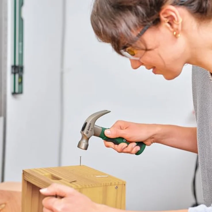 Bosch Klauenhammer 225g/8oz (Kompakte Stubby Ausführung, Robuster Kohlenstoffstahl, V-förmige Klaue, Softgrip-Handgriff) – Bild 4