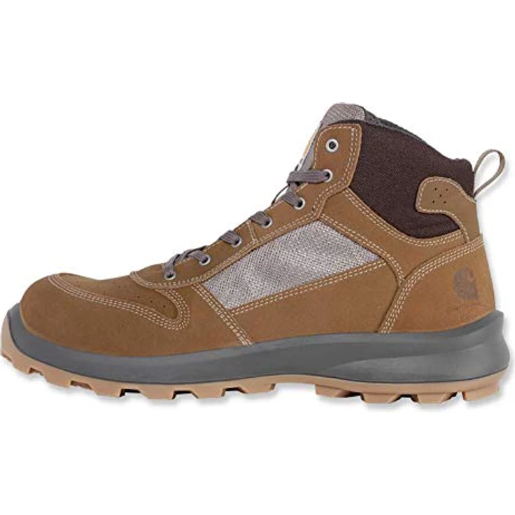 Carhartt Michigan F700909, S1P Sicherheitsschuh mit Glasfaser-Zehenkappe, rutschfester Vibram-Gummisohle, hydrophobiertem Wildleder, schwarz – Bild 3