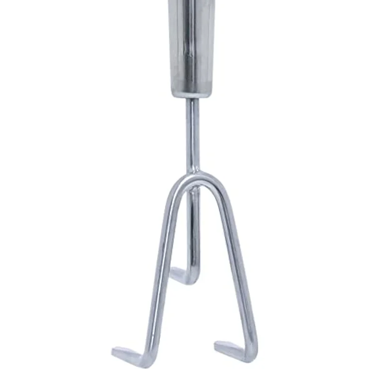 Kent & Stowe Hand 3 Zinken-Grubber lang aus Edelstahl und Eschenholz, 54 cm Länge – Bild 2