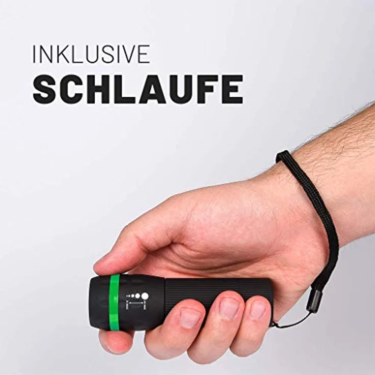 ABSINA LED Taschenlampe ABSINA LED Zoom Flashlight (1-St) in Schwarz – Bild 4