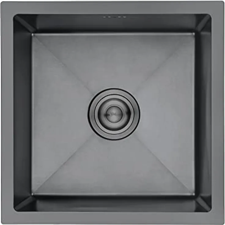 Ibergrif M84040B Küchenspüle 40 x 40 cm, Unterbauspüle mit Ablauffilter, Edelstahl