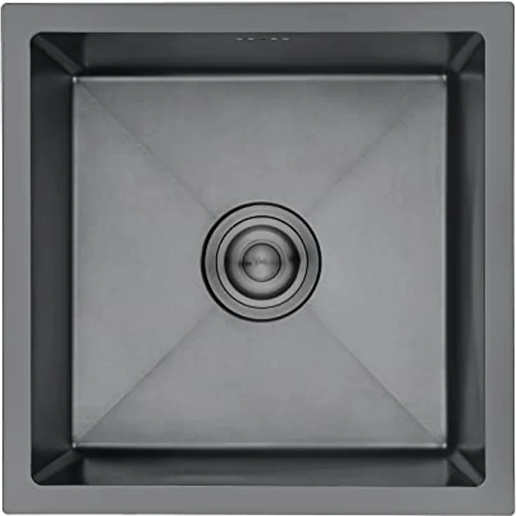 Ibergrif M84040B Küchenspüle 40 x 40 cm, Unterbauspüle mit Ablauffilter, Edelstahl – Bild 1