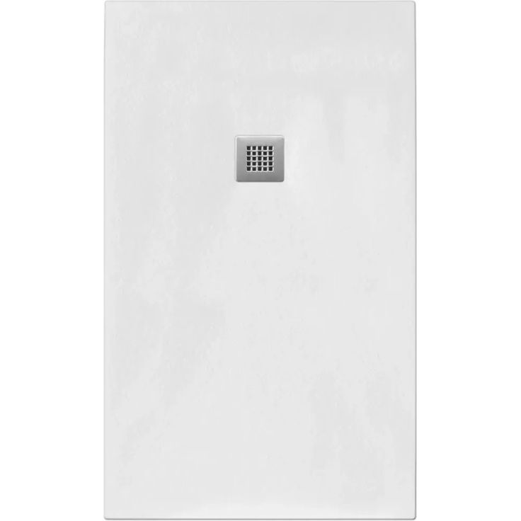 Frascio New Tecnology Duschwanne 85 x 140 cm Vulcano Line, weiße Marmor-Duschwanne mit rutschfester Oberfläche und integriertem Abfluss