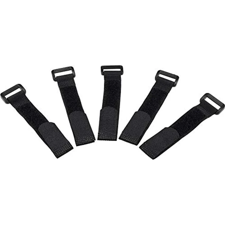 Kabelbinder Klettband Klettverschluss mit Öse | 15cm lang 2cm breit I Sicheres Verstauen von Kabel und Leitungen I 5er Pack Schwarz – Bild 2