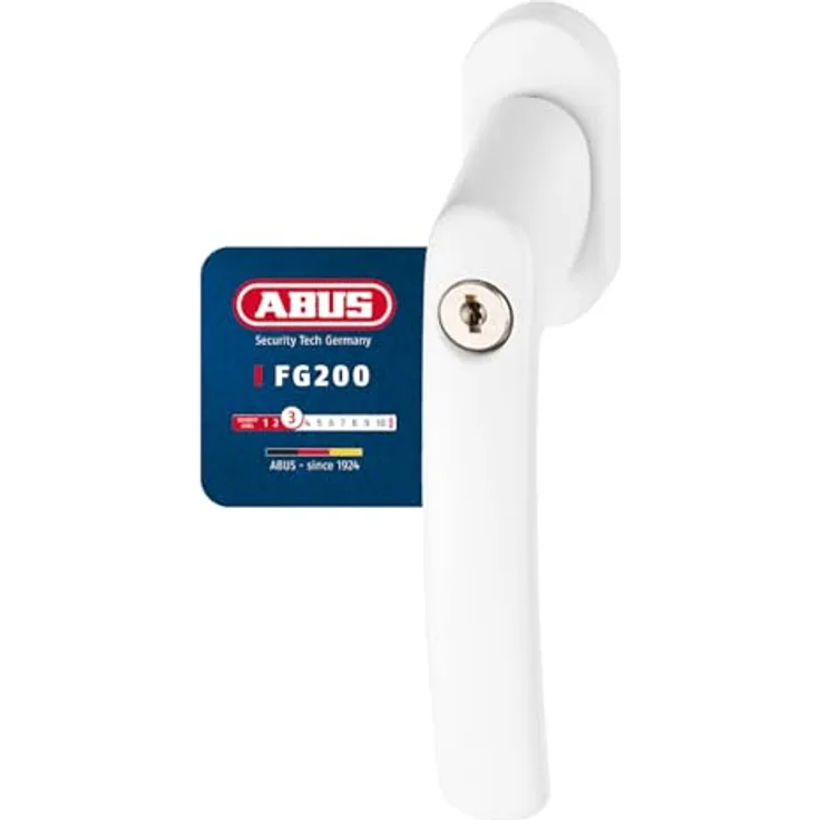 ABUS FG200 AB208-5er Set, Abschließbare Fenstergriffe mit Druckzylinder, gleichschließend, Sicherheitslevel 3, Weiß, für Kunststoff-, Aluminium- und Holzoberflächen