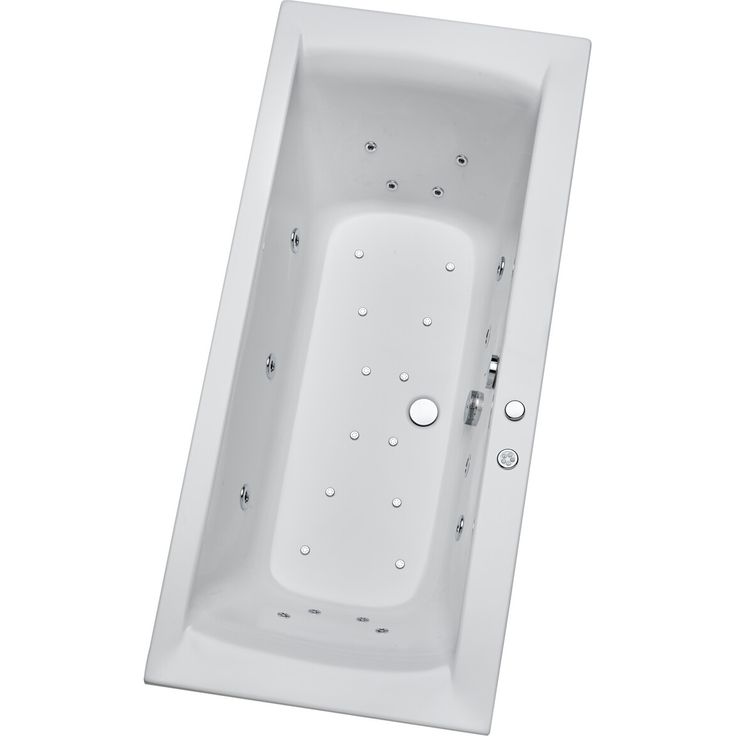 Ottofond Whirlpool-Komplettset 'Rosa', Sanitäracryl weiß 190 x 80 x 45 cm mit Hydra-Jet-Massage- und Luftsystem