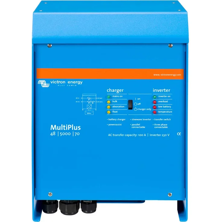 Victron MultiPlus 48/5000/70-100, Solar-Wechselrichter und Ladegerät mit 5.000W Ausgangsleistung, VE.Bus, für Blei- und Lithium-Akkus