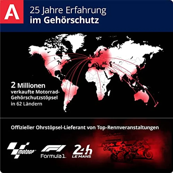 Alpine MotoSafe Pro Gehörschutz Ohrstöpsel Renn- und Touringstöpsel - Verhindern Gehörschäden vom Motorradfahren - Verkehr noch hörbar - Bequemes hypoallergenes Material - Wiederverwendbar – Bild 4