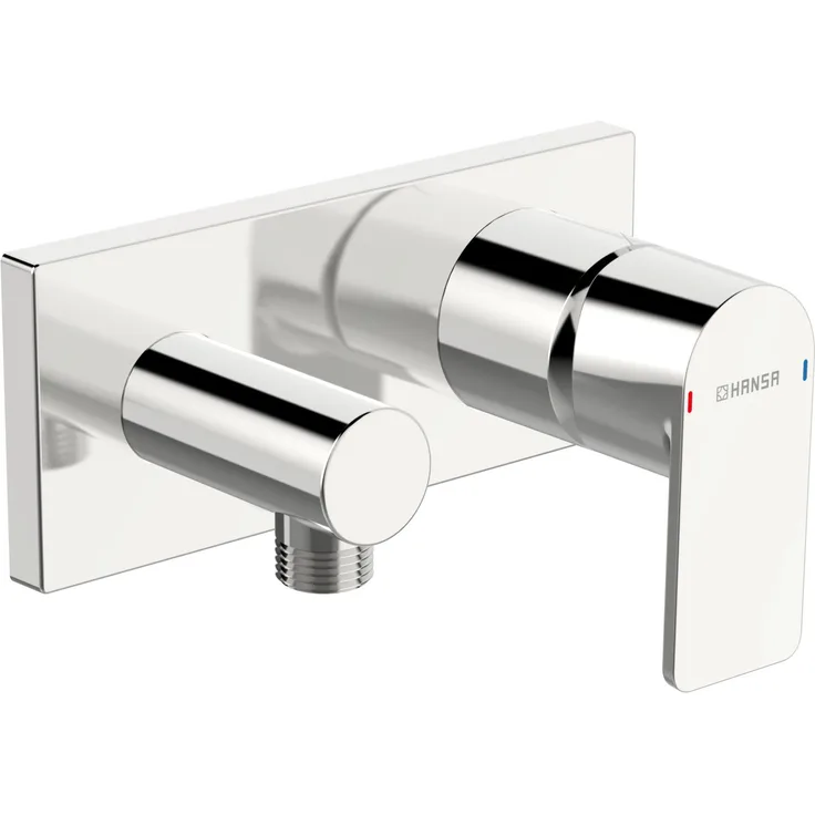 Hansa Einhebelmischer Fertigset für Brause-Batterie HANSASTELA 4456 Rosette eckig Chrom, 44569573