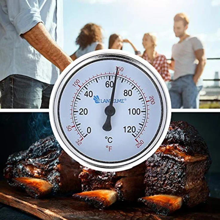 Lantelme Räucherthermometer 120 Grad Edelstahl 30cm und 50cm Thermometer für Smoker Räucherofen Räuchertonne Räuchergrill Räucherschrank (5cm) – Bild 3