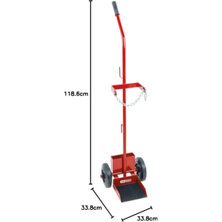 KS Tools Sackkarre, Flaschenwagen mit Stahlrohrkonstruktion und Sicherungskette – Bild 6