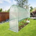 Haushalt International Foliengewächshaus Tomaten Tunnel 300 x 100 x 200 cm, an allen Seiten zu öffnen mit 3 Metallbögen