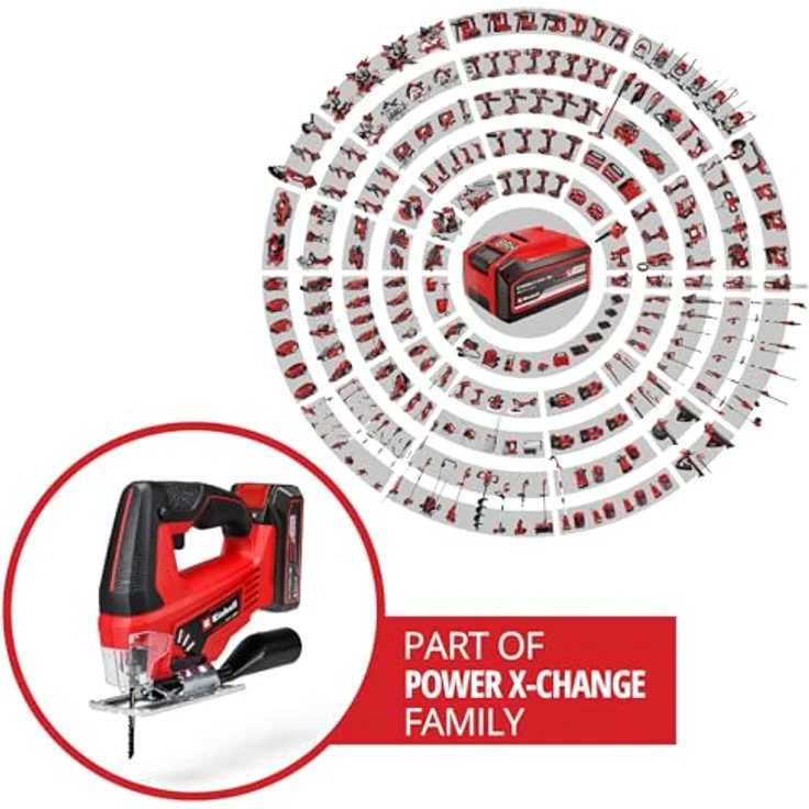 Einhell Akku-Stichsäge TC-JS 18/70 Li, Set, mit 2,5 Ah Akku und Ladegerät, für exakte Schnitte bis 70 mm Tiefe – Bild 2