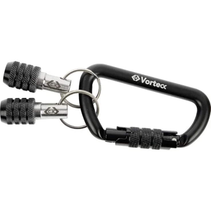 C.K T4574, Bithalter 2 x Vorteck 1/4" mit Schnellverschluss und Karabinerhaken aus Aluminium – Bild 2