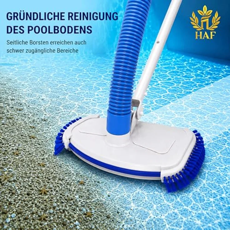 HAF Poolsauger Bodensauger DeLuxe mit dreifach Bürstendesign und 32/38mm Schlauchanschluss für Einbau- & Aufstellpools – Bild 3