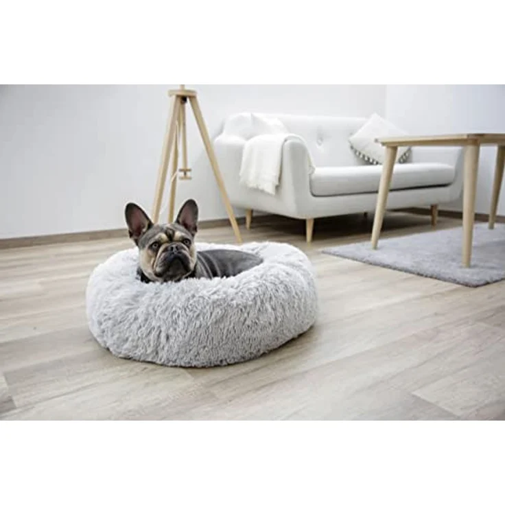 Kuschelbett Fluffy hellgrau, Ø60cmx18cm – Bild 5