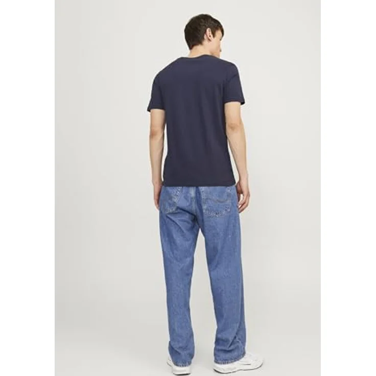 Jack & Jones Organic Basic T-Shirt 3er Set, Herren Shirt, kurzärmlig, Bio-Baumwolle, Blau, Weiss, Schwarz, (XXL) – Bild 4