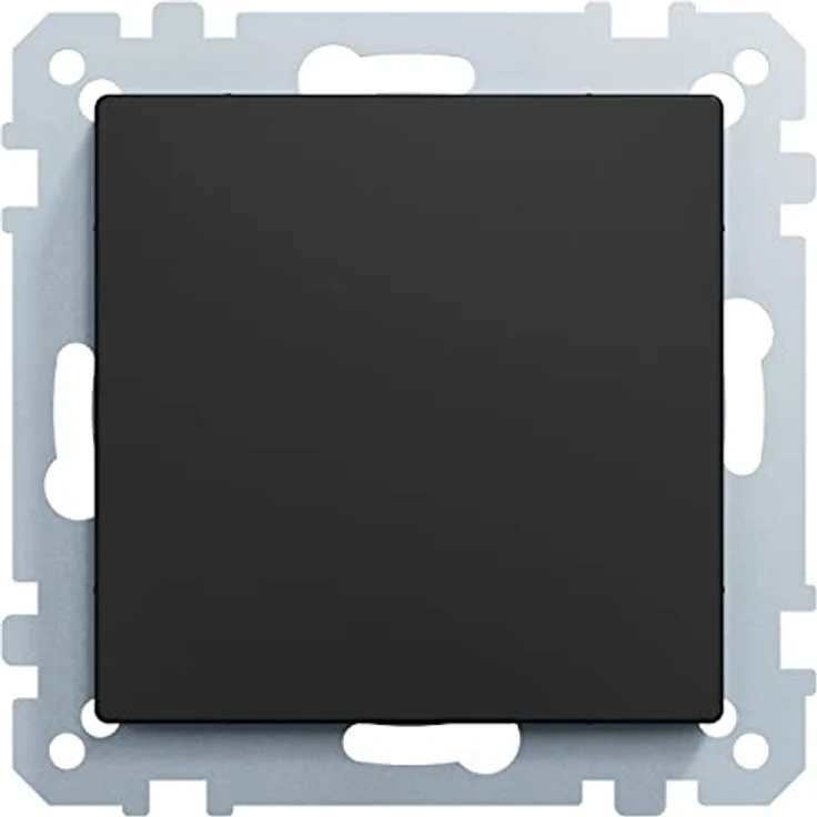 Merten - Blindabdeckung für Steckdose und Schalter, Aus Recyceltem Material, Schwarz Matt, System M, IP20, MEG4075-0403 – Bild 2