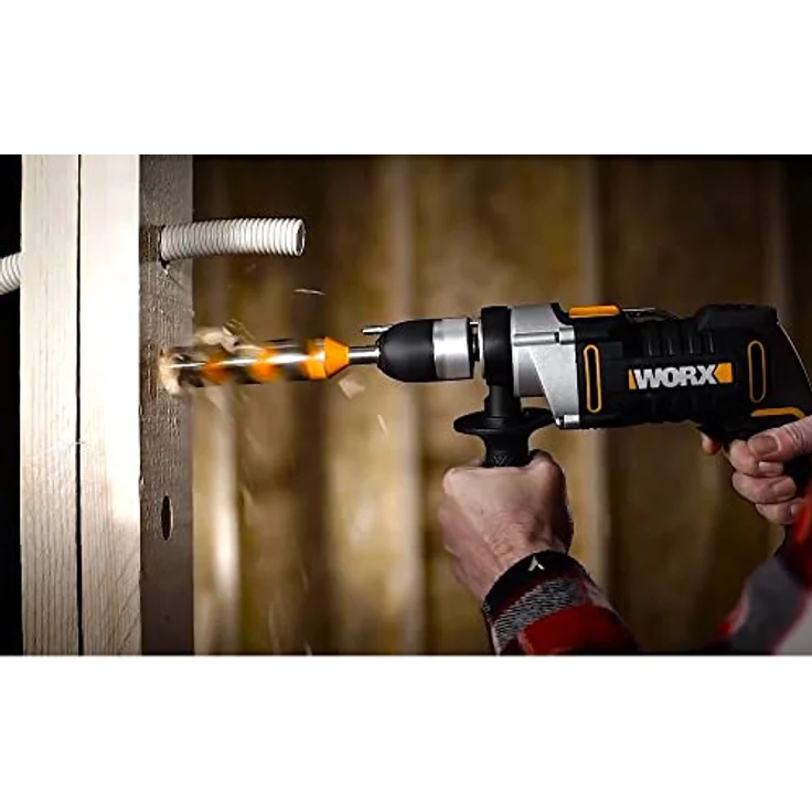 WORX WX318 Schlagbohrmaschine 810W mit robustem Metall-Getriebegehäuse, stufenloser Drehzahlregulierung, Tiefenanschlag, werkzeuglosem Bohrfutter uvm. Exaktes Bohren in Holz, Beton & Stahl – Bild 2