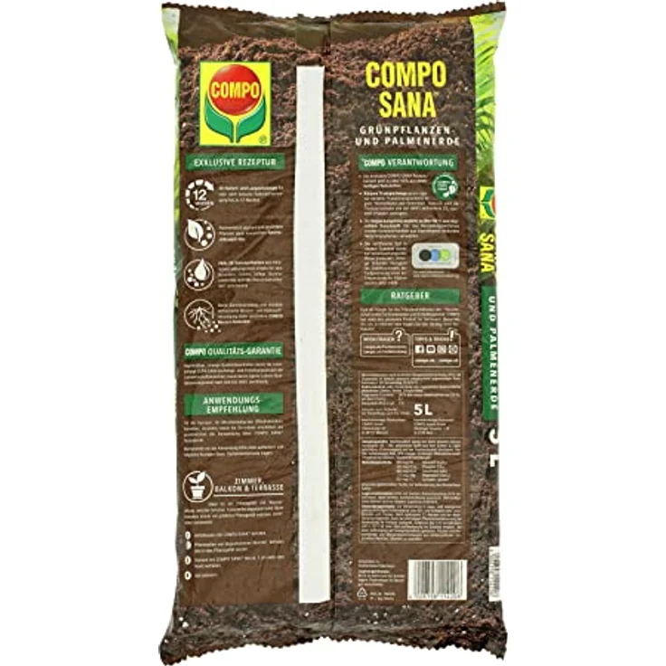 COMPO Sana Grünpflanzen- und Palmenerde 5 Liter – Bild 6