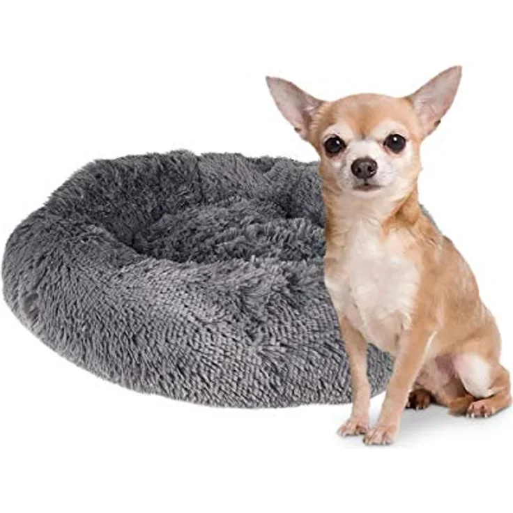Flamingo Pet Products - Kissen Krems, rund, Anti-Stress, Farbe grau, Durchmesser 50 cm, für Hunde