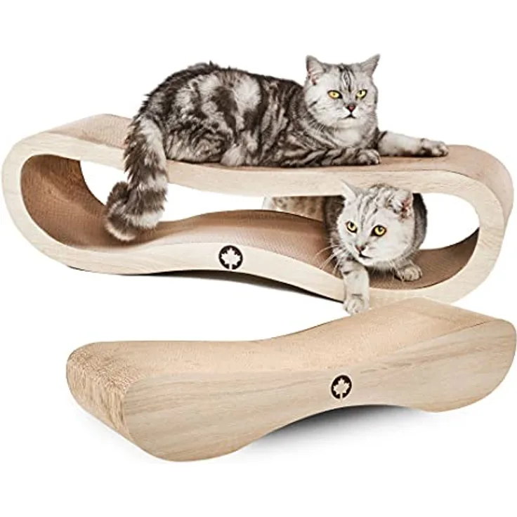 CanadianCat Company | MEGA SPARPACK XXL | Orbit und Satellite 2.0 im Set | Natur | mit Katzenminze | Qualitäts-Pappe | 2 Kratzmöbel/Kratzbretter