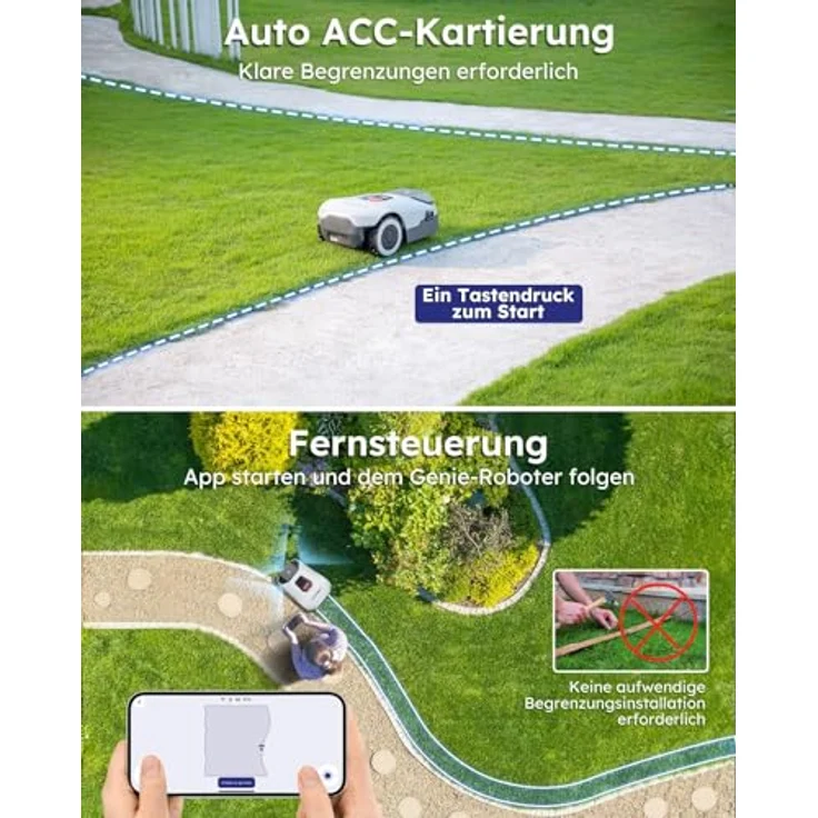 ANTHBOT Genie 3000 Mähroboter, kabellos mit Full-Band RTK & 4-Augen-Vision, für bis zu 3400 m², 30+ Zonen-Management, KI-Hindernisvermeidung, präzise Rasenpflege – Bild 3