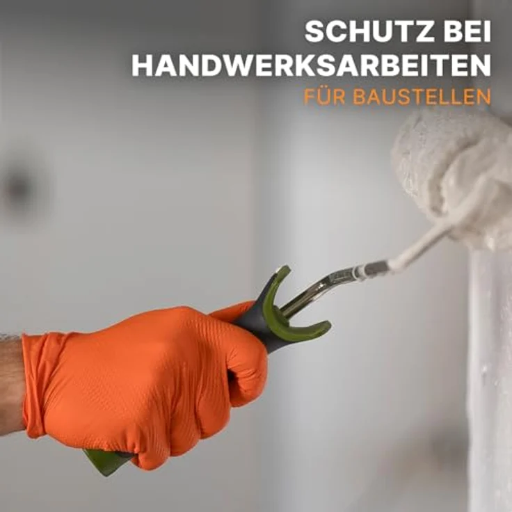 ARNOMED PROGRIP Einweghandschuhe Diamant Grip, orange, extra starke Nitrilhandschuhe Größe XL, chemikalienbeständig, 500 Stück (10x50 Stk) – Bild 5