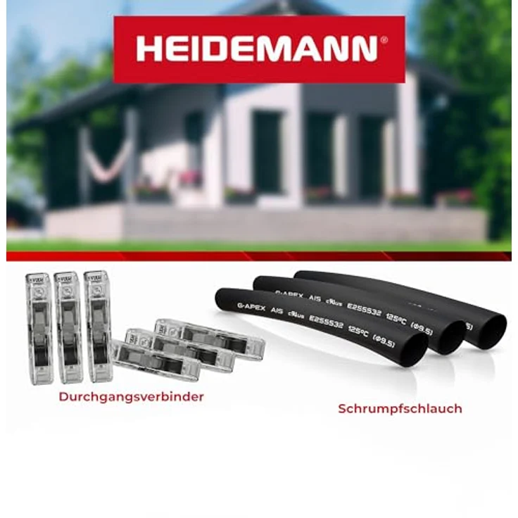 Heidemann Iso Flex Reparatur-Set, 9-tlg. mit 6 WAGO Durchgangsverbindern und 3 Schrumpfschläuchen für sichere Kabelverbindungen – Bild 2