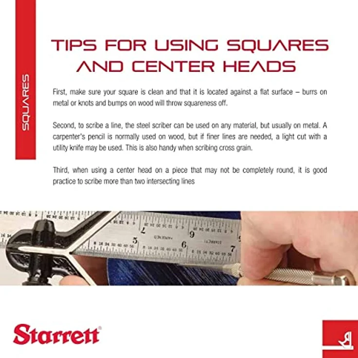 Starrett 10MH-150 Kombinationswinkel mit Winkelaufsatz, 150 mm, Metrisch – Bild 4