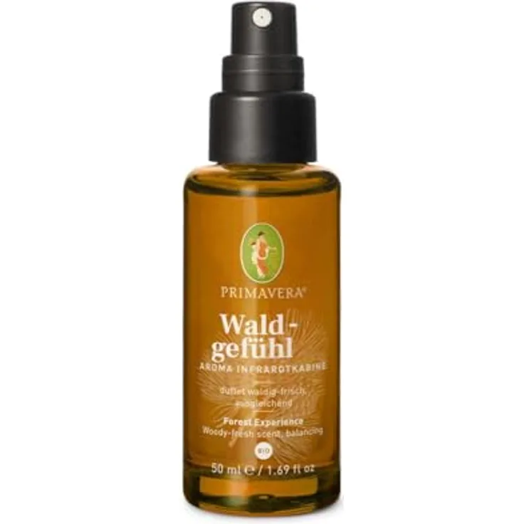 PRIMAVERA Waldgefühl Aroma Infrarot Kabinen-Spray Bio, 50 ml mit harmonisierender Wirkung und waldig-frischem Duft