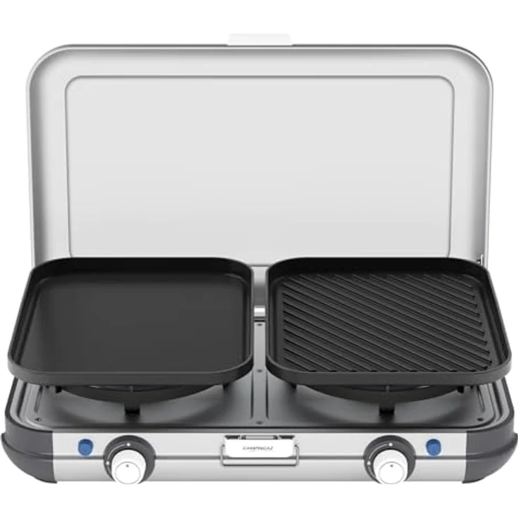 Campingaz Camping Kitchen 2 Grill & Go, Gaskocher mit 2 Flammen, Grillrost und Plancha, inklusive Tragetasche für einfachen Transport – Bild 1