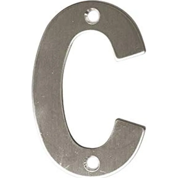 Amig | Buchstabe C aus Edelstahl zum Schrauben im Innen- und Außenbereich | 100 mm | robust | für Toren, Wände oder Fassaden | silberfarbenes Finish