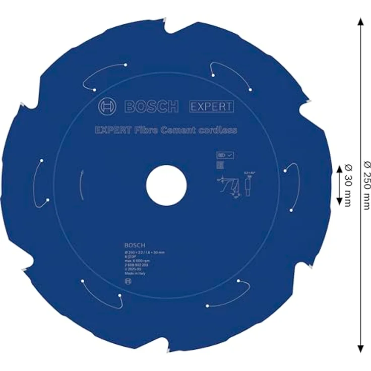 Bosch EXPERT Fibre Cement Kreissägeblatt, 250 mm, für kabellose Kapp- und Gehrungssägen, mit polykristallinem Diamant (PCD) für Faserzementplatten – Bild 3
