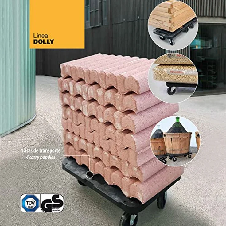Art Plast Pflanzenroller, 4 x wendige Doppelrollen, Tragkraft 275 kg, schwarz – Bild 2