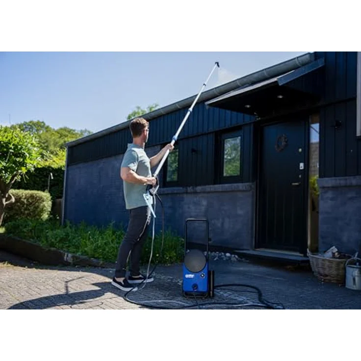 Nilfisk Teleskoplanze für Hochdruckreiniger, 14 m Reichweite, verstellbarer Sprühwinkel, inklusive Schaumdüse und Seifenbehälter – Bild 2