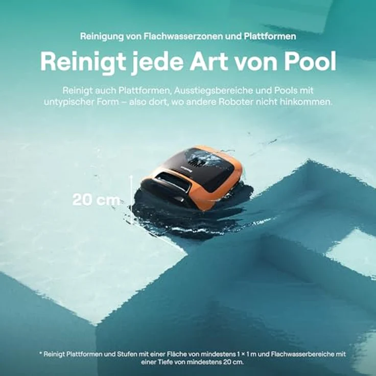 Beatbot Sora 30 Poolroboter, 25700 LPH Saugleistung, 3-Zonen-Reinigung, intelligentes Parken, 5 Stunden Laufzeit, 5 L Filterkorb, Orange – Bild 3