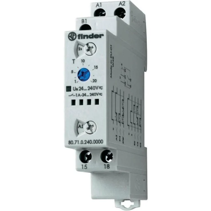 Finder Serie 80, Timer Lichtautomat mit Ausgang 24 VAC/DC, Modell 80.71.0.240.0000 – Bild 1