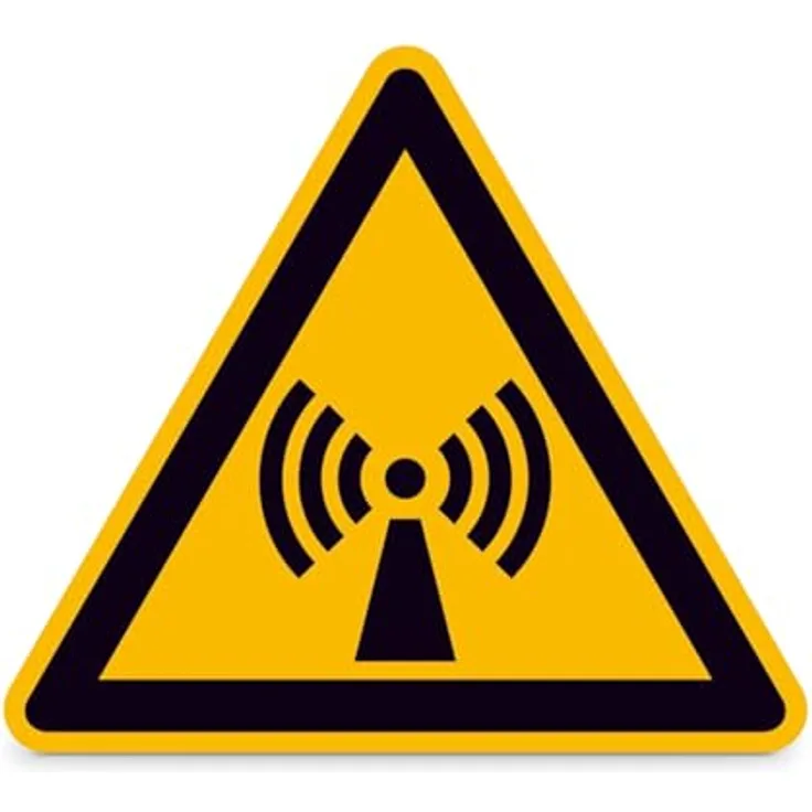 Betriebsausstattung24® Warnschild "Warnung vor elektromagnetischem Feld", Aluminium geprägt, Ø 100 mm